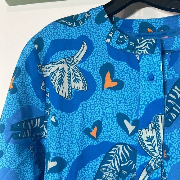 Brand new BRITTON COURT Jungle Safari blue print maxi DRESS size medium women’s - Picture 3 of 9